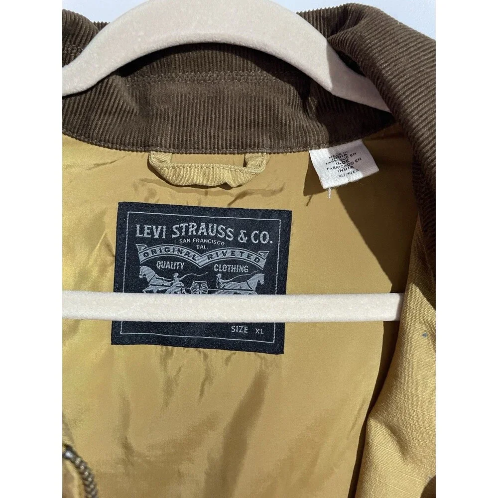 Levis‎ Canvas Depot Jacket Mens XL Brown Corduroy Collar Trucker Barn Utility